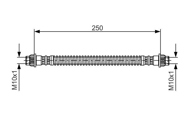 FREN HORTUMU; ARKA. 250.00 MM — BOSCH 1987476947 - BOSCH