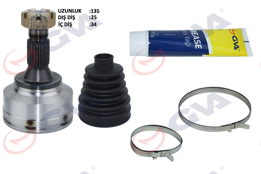 DIŞ AKS KAFASI CROSSLAND 17> P207 09>13 P208 12>19 P307 00>08 P308 09>14 P3008-P5008 09>16 RZC 10>15 PARTNER-BERLINGO 08> C4 04>11 C3 12>16 DS3-DS4-DS5 1.4-1.6-2.0 HDI-VTI (25x34x58x135mm) - GVA - OEM 9812781280