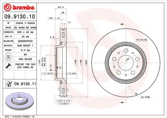 ÖN FREN AYNASI VOLVO S60 (00-10) S80 (98-06) V70 (...
