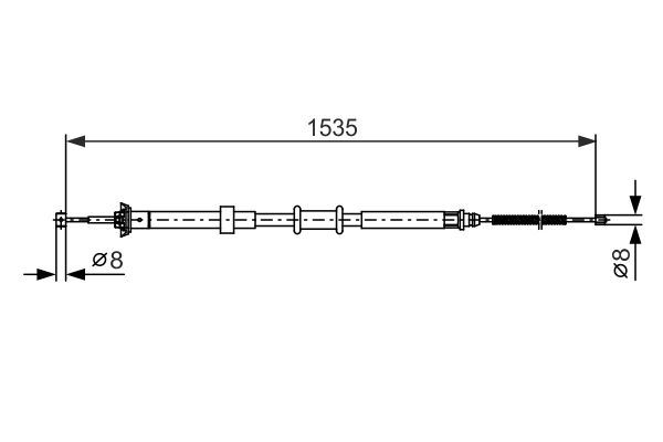 FREN TELİ. 1535 MM — BOSCH 1987482394 - BOSCH