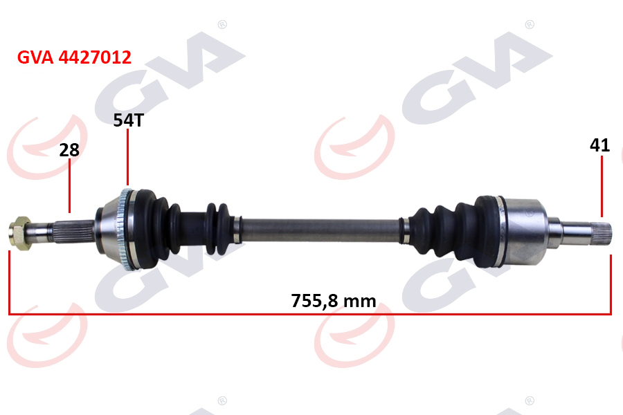 KOMPLE AKS SOL DUCATO-BOXER-JUMPER 2.5TDI (94-02) ABS`Lİ (54DİŞ) (755mm) - GVA - OEM 1491239080