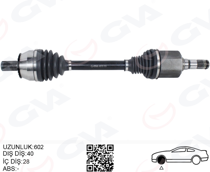 ÖN AKS KOMPLE SOL VOLVO S60 II 1.6 D2 10>15 S80 II 1.6D 10> V60 VOLVO 1.6 D 10>15 OTOMATİK ŞANZIMAN - GVA - OEM 31325686