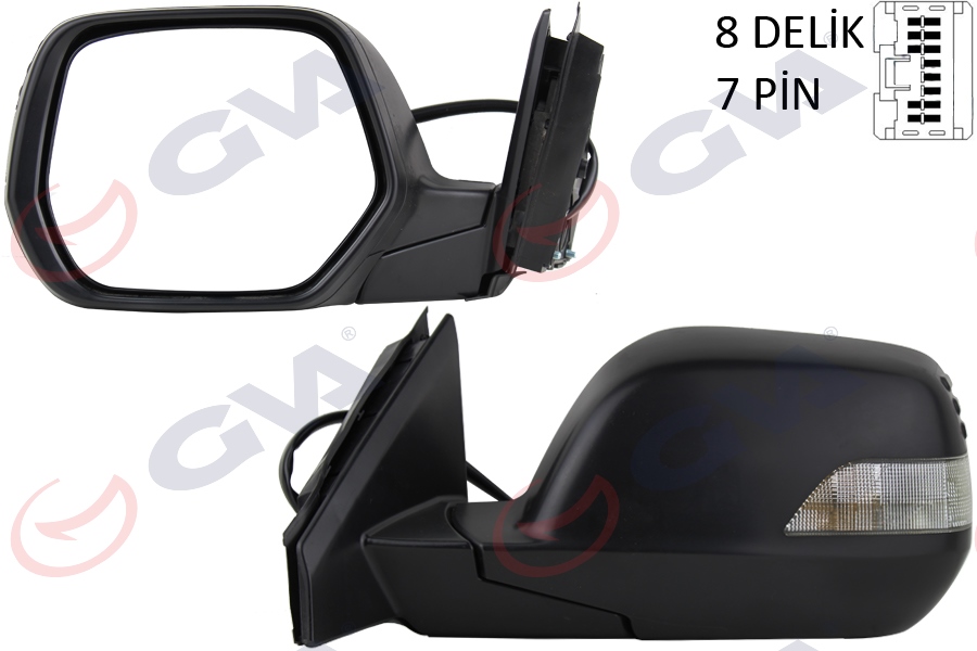 DIŞ DİKİZ AYNASI SOL CRV 07> ELEKTRİKLİ+ISITMALI+SİNYALLİ+KONVEKS 7 FİŞ VM-6278EHL - GVA