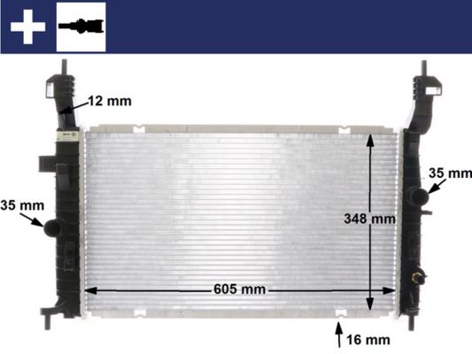 Kühlmittelkühler OPEL MERIVA — MAHLE CR2120000S - MAHLE