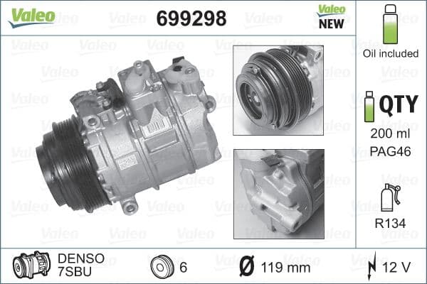 KLIMA KOMPRESORU MERCEDES W202 S202 C208 W210 W638...