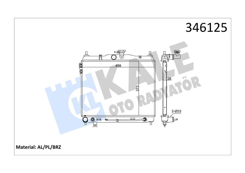 RADYATOR GETZ 1.6 (02-05) AL PL BRZ - KALE - OEM 253101C350