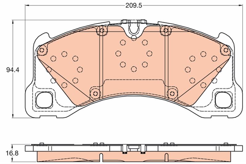 ÖN BALATA PORSCHE PANAMERA 4.8 TURBO S 11=> - TRW - OEM 97035194904