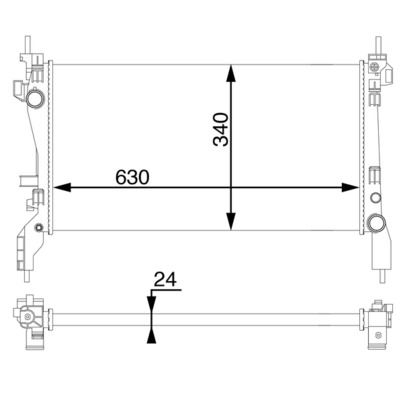 Kühlmittelkühler FIAT QUBO 1.3D MULTIJET — MAHLE CR1122000S - MAHLE