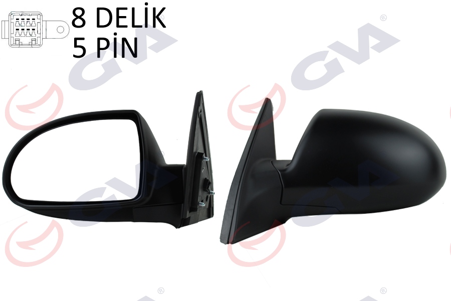DIŞ DİKİZ AYNASI SOL ELANTRA 04> ELEKTRİKLİ+ISITMALI+SİYAH KAPAK+KONVEKS - GVA