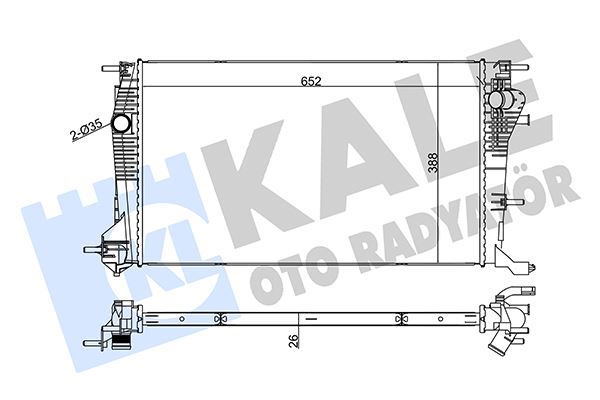 SU RADYATORU BRAZING MEGANE III CC FLUENCE 1.6 2.0DCI CVT TCE 08- MT 652X388X26 - KALE - OEM 214100016R