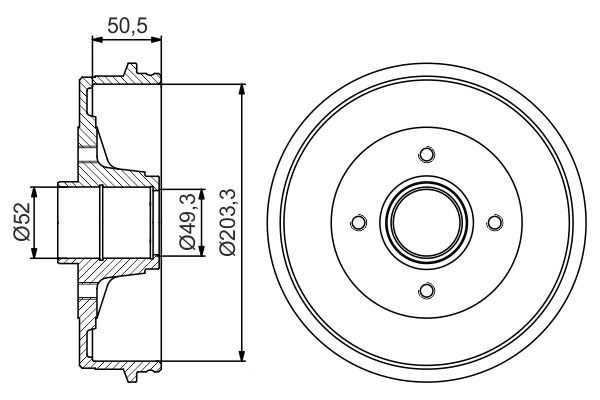 FREN KAMPANASI - [203.3 / 50.5 MM] - BOSCH - OEM 4047025225588