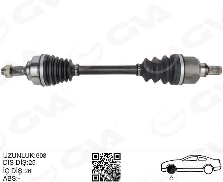 KOMPLE AKS SOL PEUGEOT P307 (3A/C) 1.6 A-T (00-07) - GVA - OEM 9637378180