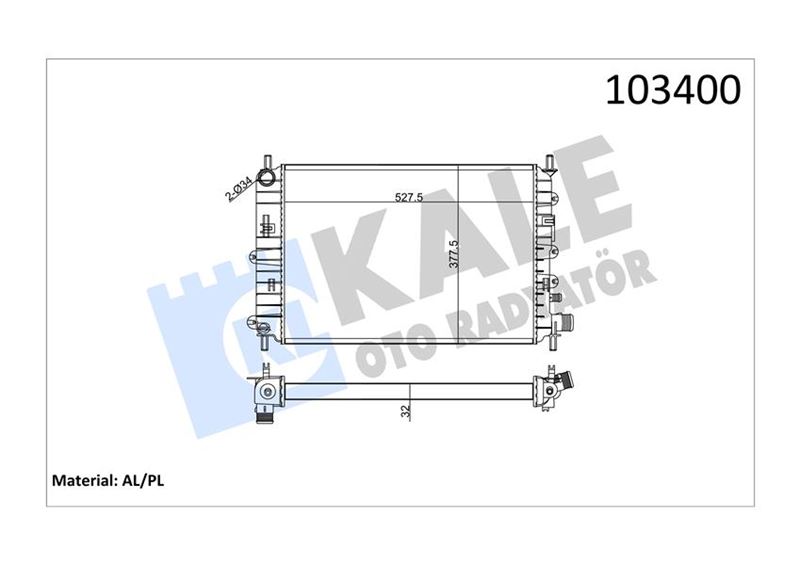 RADYATOR ESCORT CL 1.6 ZETEC (96 99) 2 SIRA AL+PL - KALE - OEM 94AT8005BA