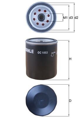 YAĞ FILTRESI VW-TRANSPORTER-T5,5-T6 10> (CFCA 2,0 TDI) - MAHLE - OEM 03L115561
