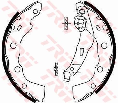 PABUCLU BALATA 203×39 mm MITSUBISHI CARISMA 95-98 - TRW - OEM MR249796