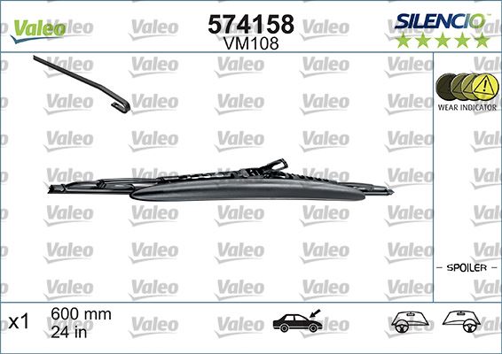 (x) SİLECEK (SILENCIO) SPOİLERLİ 60cm (x1) VM108 LGN-P406-S80 - VALEO - OEM 93130173