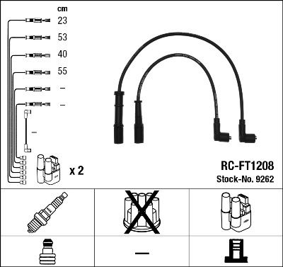 BUJİ KABLOSU FIAT DOBLO-PALIO-PANDA-PUNTO 01> 1.2 8V - NGK - OEM 46749624