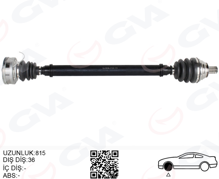 KOMPLE AKS ÖN SAĞ GOLF-LEON-JETTA-PASSAT CAYB-CAYC 1.6 TDİ (UZUN)(04-13) CAYB-CAYC 1.6 TDİ - GVA - OEM 1K0407272GM
