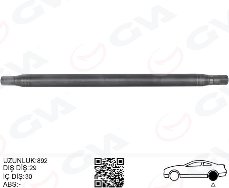 AKS MILI ARKA SAG KALIN UZUN 892mm MERCEDES SPRINT...