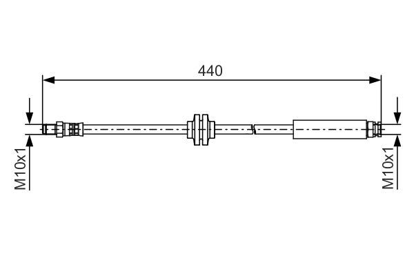 FREN HORTUMU ARKA FIAT DUCATO 06> CITROEN JUMPER II 06> PEUGEOT BOXER 06> (440mm) - BOSCH - OEM 4806.P5