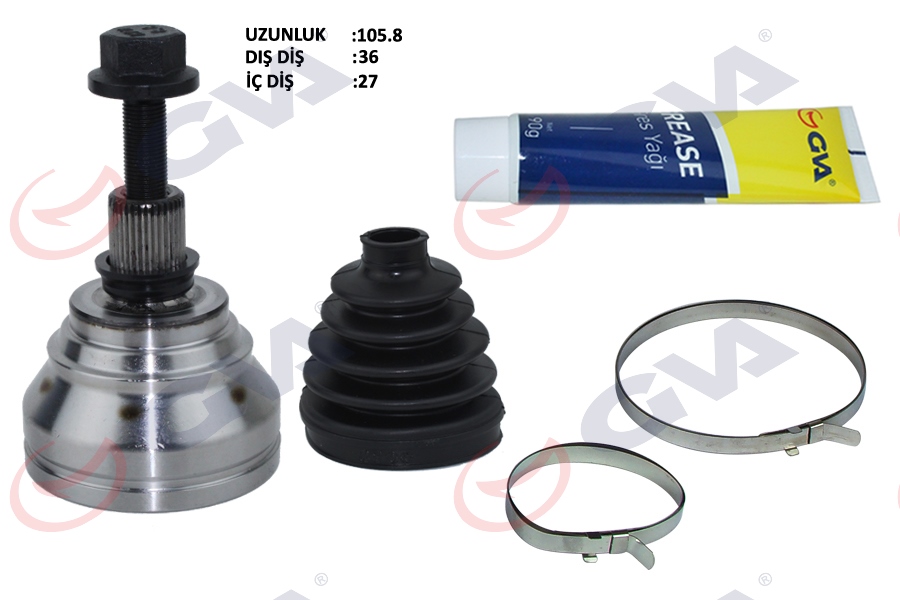 AKS KAFASI DIŞ ÖN CADDY/GOLF5/PASSAT/A3/LEON/SUPERB 1.9TDI (04-10) (36x27x59.5) 106mm - GVA - OEM 8J0498099