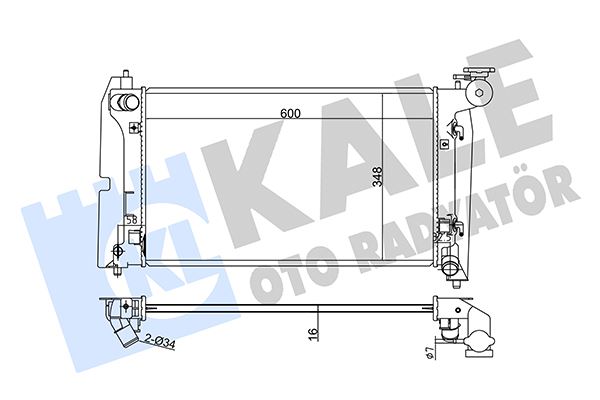 (x) RADYATÖR COROLLA 1.4/1.6 VVTİ (OTOMATİK) (AL/PL/BRZ) (600x355x16) - KALE - OEM 1640021180