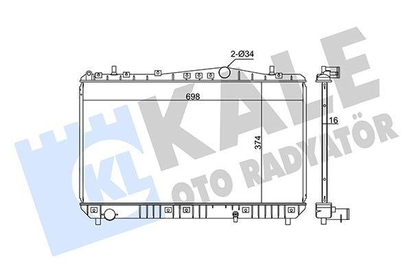 RADYATOR LACETTI REZZO 1.4-1.6-1.8 (MT) (NAC) AL PL BRZ - KALE - OEM P96271477