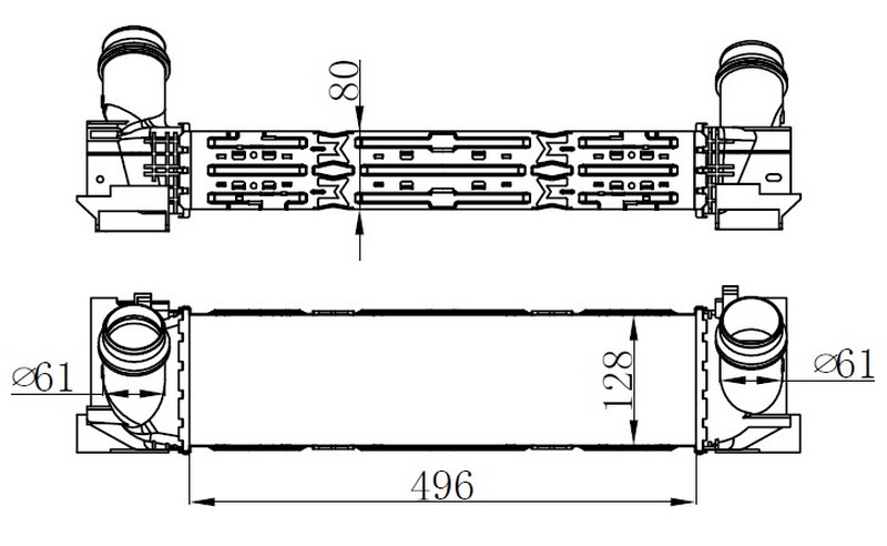 INTERCOOLER BRAZİNG INTERCOOLER (496X128X68) 96552 - ORIS