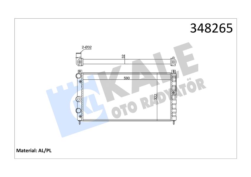RADYATOR FELICIA I FELICIA II - CADDY II (MT) AL MKNK - KALE - OEM 6U0121253A