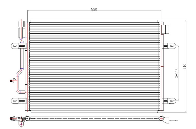 KLIMA RADYATORU KONDENSER BRAZING AUDI A4 1.6I-1.8T-1.9TDI-2.0I 00-03 605×401X16 AT/MT SANZUMAN #### - ORIS - OEM 8E0260403B