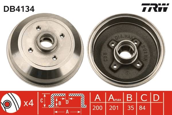 ARKA FREN KAMPANASI CORSA A (83-92)-CORSA B-TIGRA A (93-02) (ABS`Lİ) - TRW - OEM 90509107