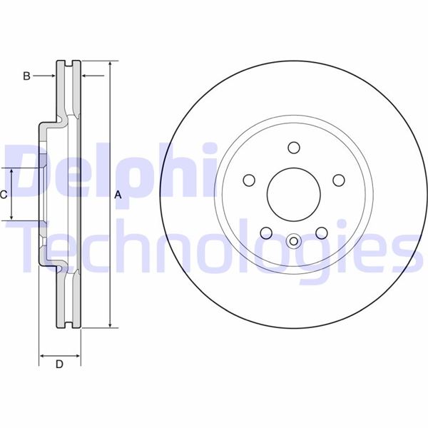 ÖN FREN AYNASI ASTRA K 15=> (16 İNÇ / 5 DELİK) (300x26x5DL HAVALI) - DELPHI - OEM 13515909