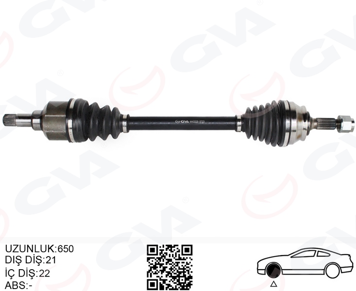 KOMPLE AKS SOL ON PSA 2008 I 1.2 M-T (05-) CITROEN C3 III 1.2 M-T (16-)C4 CACTUS 1.2 M-T (14-) - GVA - OEM 1609763880