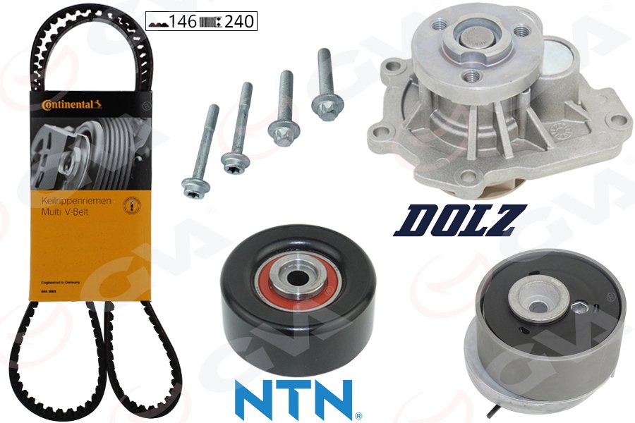 DEVİRDAİMLİ EKSANTRİK GERGİ KİTİ ASTRA H-J-INSIGNIA-VECTRA C-CRUZE 1.6-1.8 Z16XEP-XER-A16LET-XER-B16 - GVA - OEM 1606314