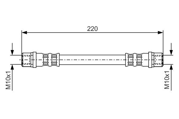FREN HORTUMU; ARKA. 220.00 MM — BOSCH 1987476203 - BOSCH