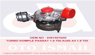 (7178585010S) TURBO KOMPLE PASSAT-SUPER B-A4-A6 1.9TDI-2.0TDI (01-05) 130PS-136PS-140PS (AVF-AWX-BLB BNA) - GARRET - OEM 038145702G