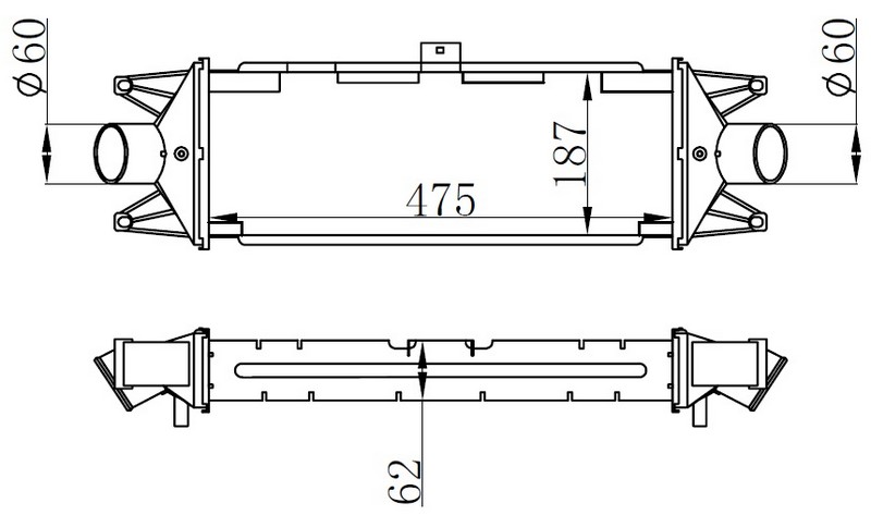 TURBO RADYATÖRÜ (INTERCOOLER) IVECO DAILY (99-06) (475X187X64) (MEK.) - ORIS - OEM 504084140