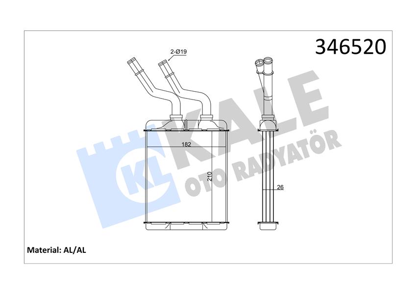 KALORİFER RADYATÖRÜ ALFA ROMEO 147-156-GT - KALE - OEM 46799655