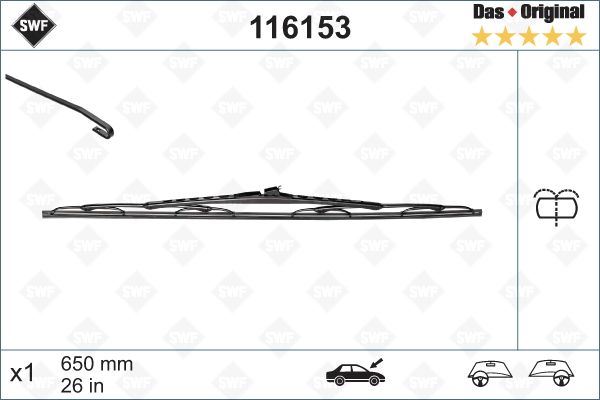 SILECEK SUPURGESI ON SOL 650mm MERCEDES VITO W638 97>03 SWF - VALEO - OEM A6388201145