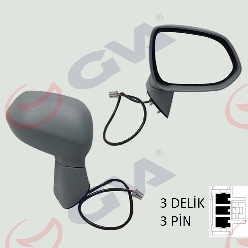 DIŞ DİKİZ AYNASI SAĞ JAZZ 04> ELEKTRİKLİ+ISITMALI+ ASTARLI+KONVEKS - GVA