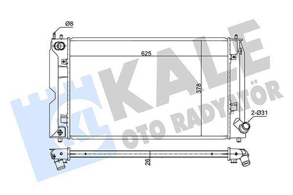 RADYATOR COROLLA AL PL BRZ — KALE 354210 - KALE - OEM 164000N030