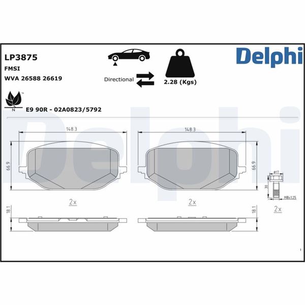 FREN BALATASI ON CITROEN C5 X 16 21- OPEL GRANDLAND GRANDLA - DELPHI - OEM 9839379280