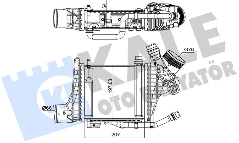 TURBOSARJ RADYATORU MERCEDES M264 W205 S205 C205 A205 C257 W213 S213 C238 A238 X253 C253 - KALE - OEM A2640905300