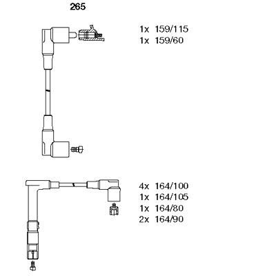 ATESLEME KABLOSU SETI MERCEDES M119 W124 W210 W140 - BREMI - OEM 0300890635