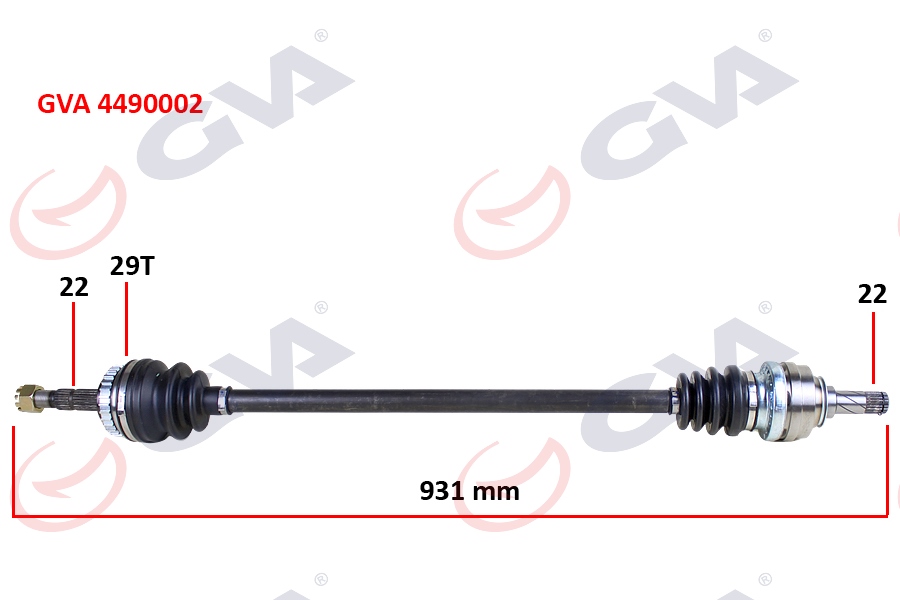 KOMPLE AKS SAĞ ASTRA F-VECTRA A 1.4i-1.6 16V (92-98) ABS`LI (29 DİŞ) (931mm) - GVA - OEM 93192082