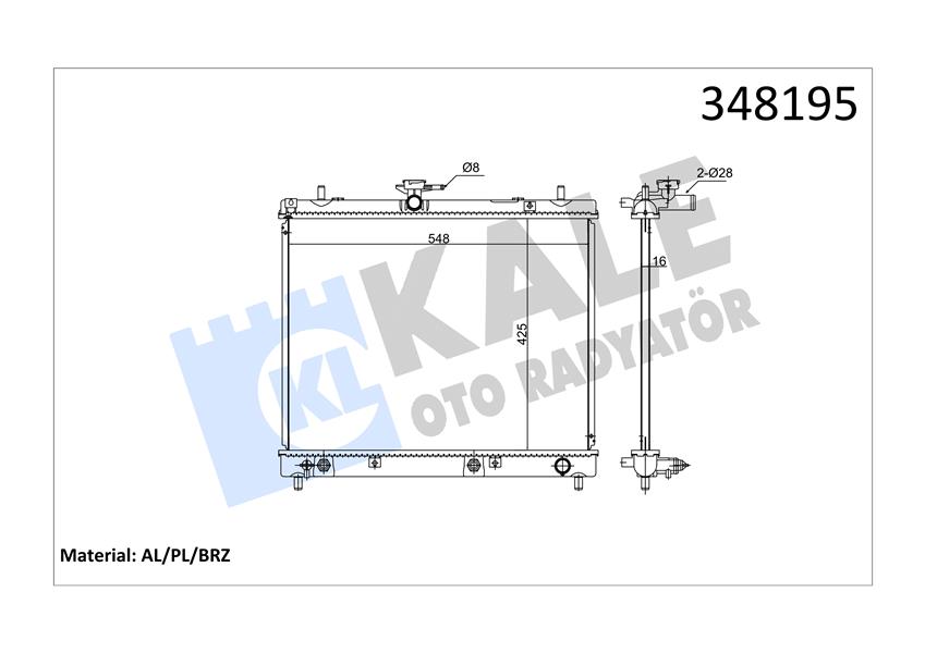 RADYATOR TERIOS (AT) AL PL BRZ - KALE - OEM 16400B1140