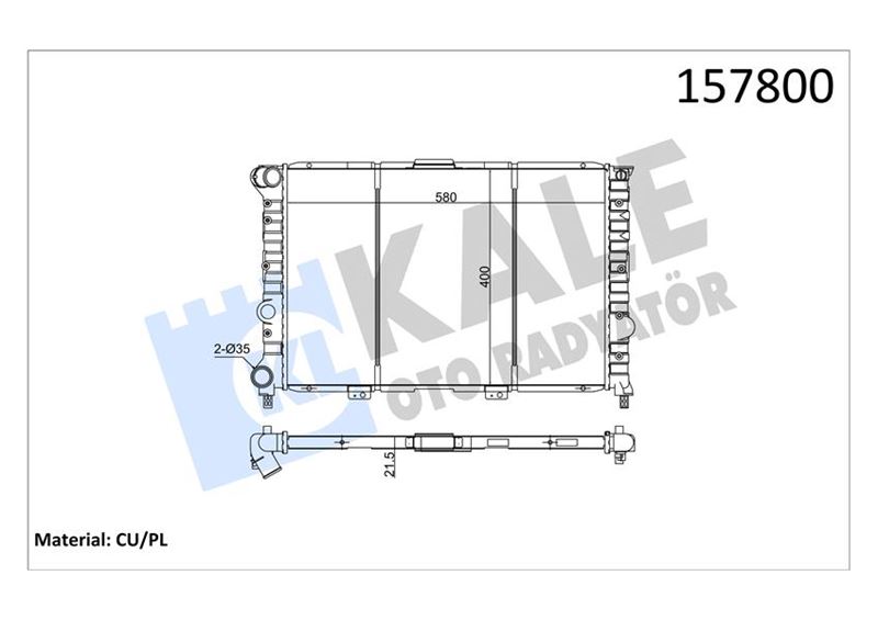 RADYATOR 156 1.6 1.8 TS 16V (97 06) KLIMASIZ (NAC) (MT) 1 SIRA CU+PL - KALE - OEM 60663071