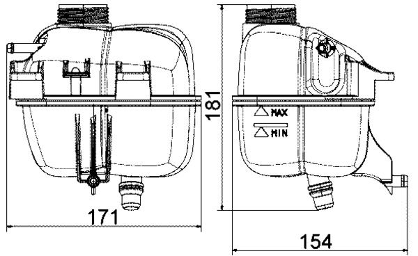 RADYATOR YEDEK SU DEPOSU MINI N12 N14 R55 R56 R57 R60 - MAHLE - OEM 17137823626