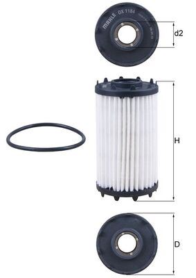 YAĞ FİLTRESİ Oil filter element — MAHLE OX1184D - MAHLE