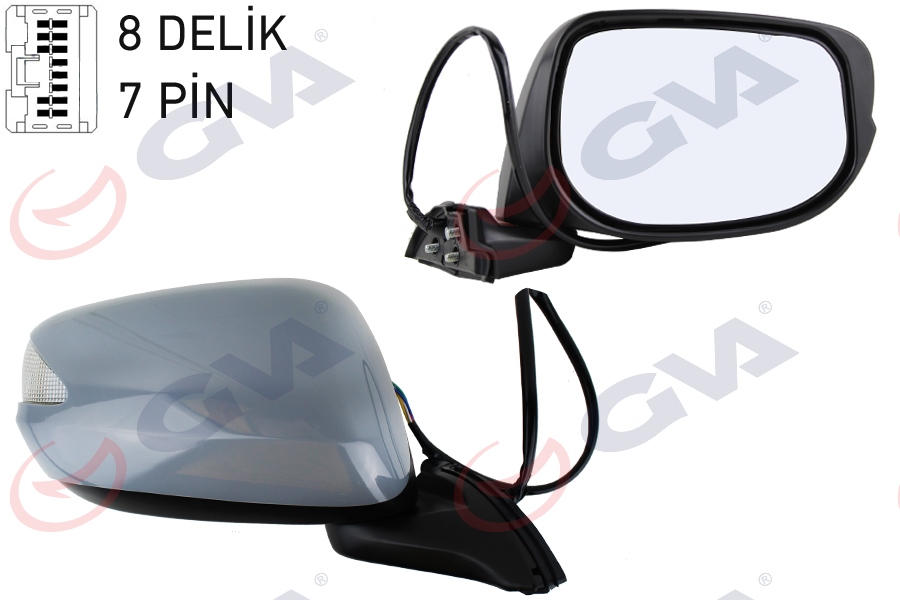 DIŞ DİKİZ AYNASI SAĞ JAZZ 08> ELEKTRİKLİ+ISITMALI+KATLANIR+SİNYALLİ+ASTARLI+KONVEKS VM-6257NEBR - GVA - OEM 76208TF0Y11